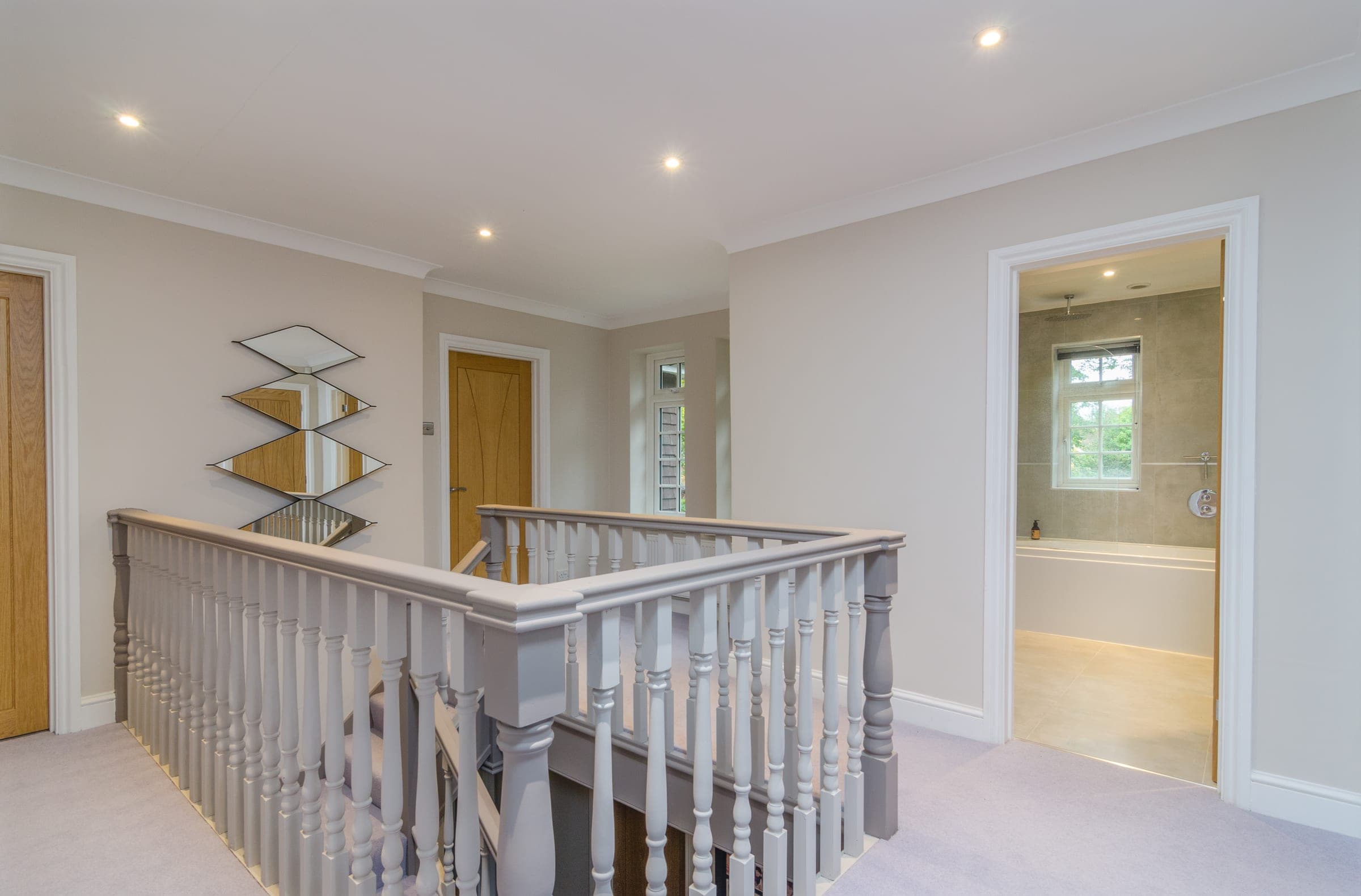 HXL Proposal and Contract stage. Vicarage Way landing, an interior preserved and planned around through the JCT contract.